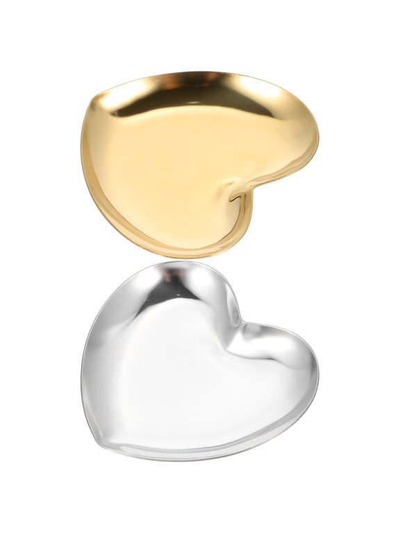 Metal Jewelry Dish Clear Texture Smooth Edges Nordic Style 2Pcs