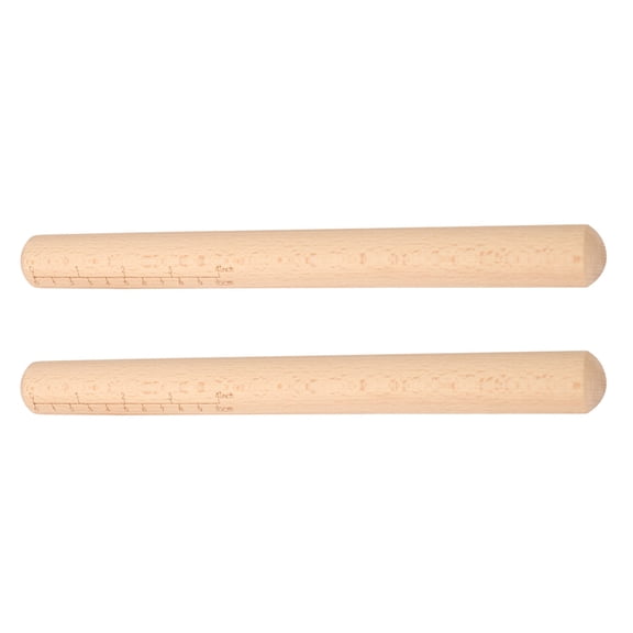 FRCOLOR 2 Pcs Rolling Sticks for Baking Dumpling Pin with Thickness Rings Dough Roller Embossed