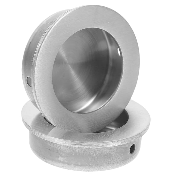 FRCOLOR 2 Pcs Round Clasp Recessed Door Pull Travel Silver