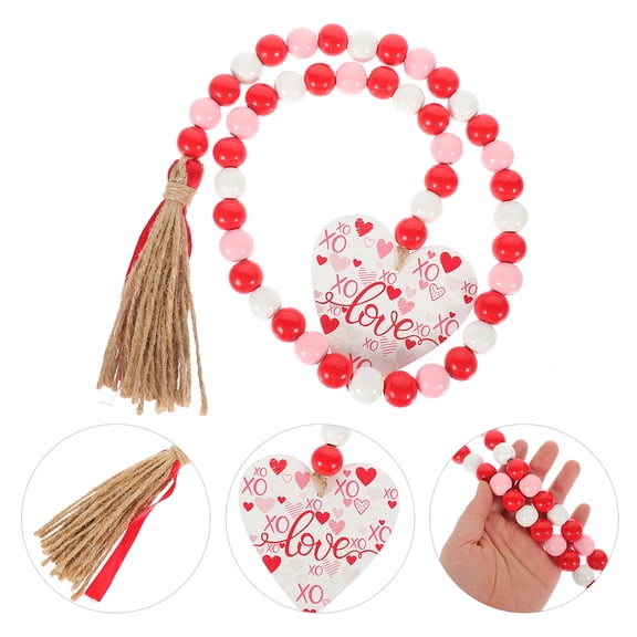 FRCOLOR 2 Pcs Rustic Wall Hanging Decor Wooden Beads Rope String Baby