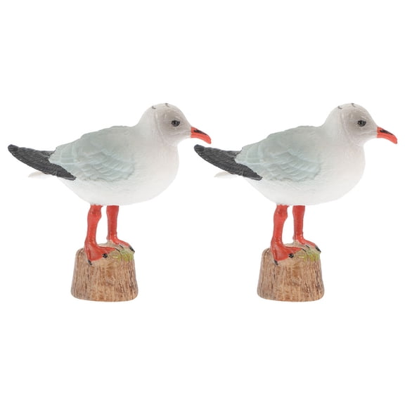 FRCOLOR Seagull Statue Decor Perfect for Garden Lawn Backyard Pond Multi Plastic 2 Pieces