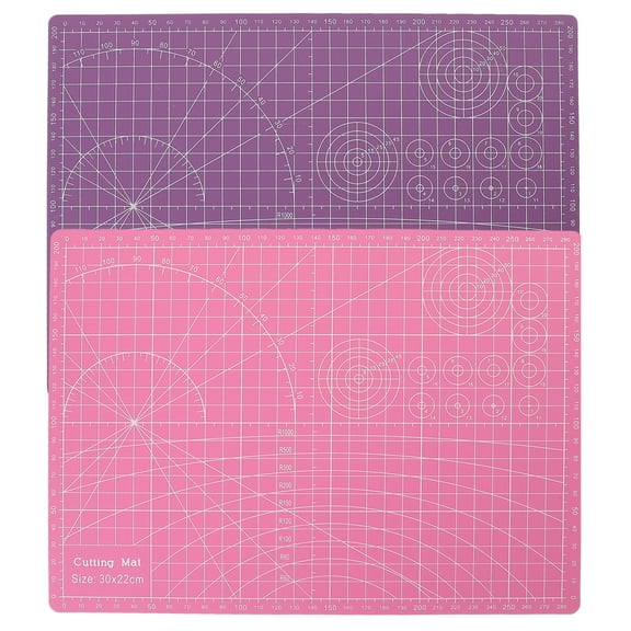 FRCOLOR  2 Pcs Sewing Ruler Engraving Cutting Mats Pink Quilting Supplies