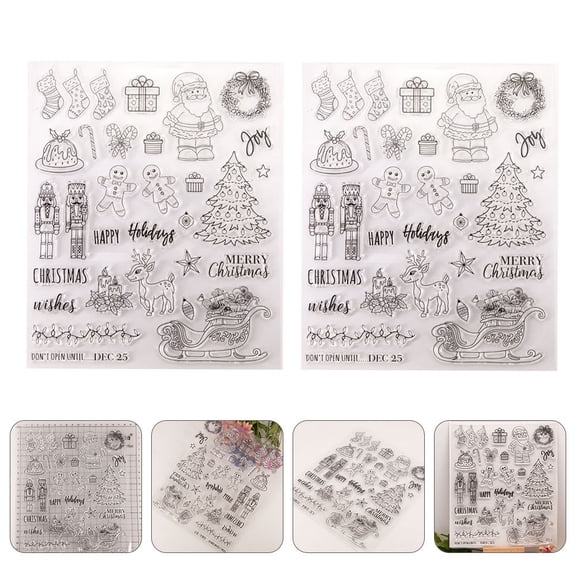 FRCOLOR 2 Pcs Shaped Silicone Stamp Precise Placement Stamps 22.5x18.5x1cm Transparent