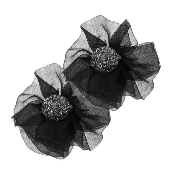 FRCOLOR 2 Pcs Shoe Clips Fabric Removable Shoe Buckle Women's 7.00X7.00X3.00CM Black