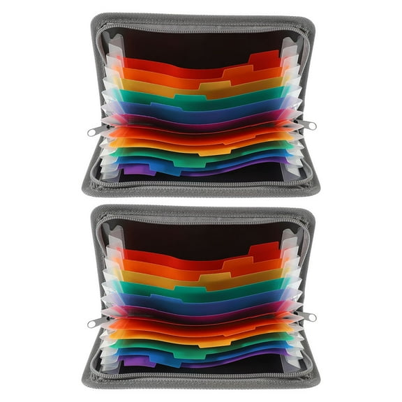 KAKOWELY Sticker Organizer Accordion File Folder Multi 2Pcs For Bill Storage