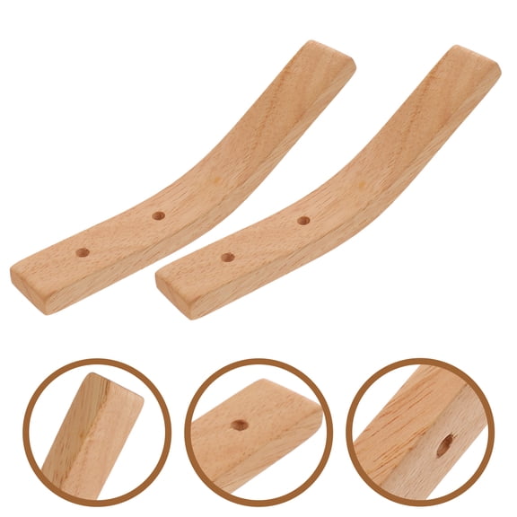 FRCOLOR 2 Pcs Solid Wood Coat Hook Hanger Wall Mounted Clothes Rack Hanging