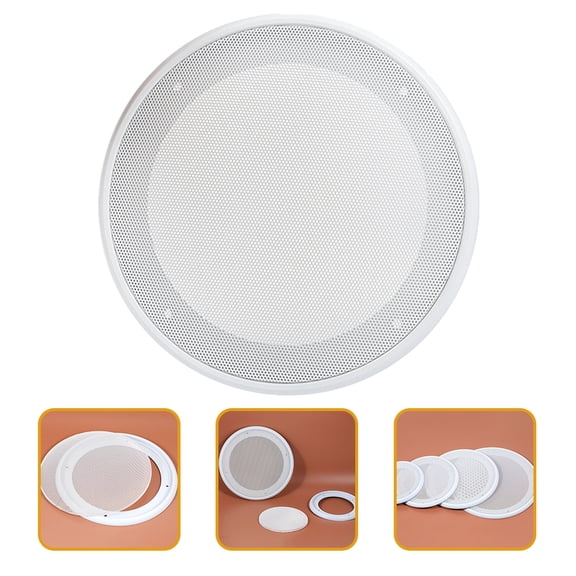 LABSERRON 2pcs White Speaker Mesh Cover Cold Rolled Steel Abs Protection Net