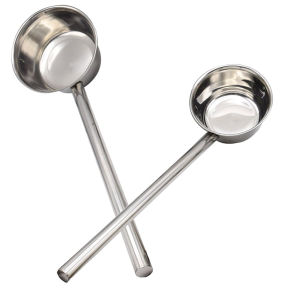 FRCOLOR 2 Pcs Stainless Ladle Extended Water Scoop Pouring Rim Soup Spoon