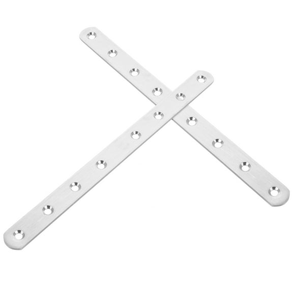 FRCOLOR  2 Pcs Stainless Steel Connecting Piece Plate Straight Bracket Silver
