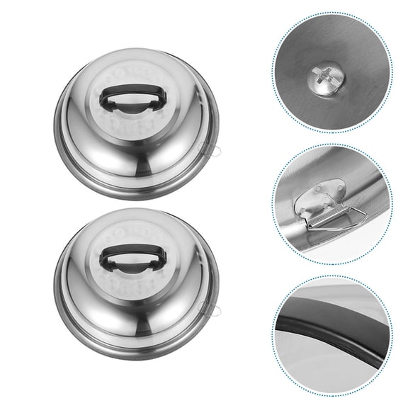 FRCOLOR  2 Pcs Steam Stainless Steel Pot Lid Covers for Insect Prevention Lids