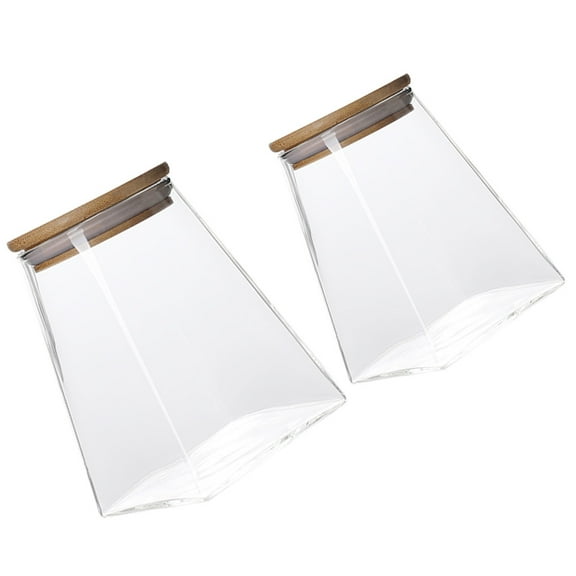 FRCOLOR  2 Pcs Storage Jars Square Glass Kitchen Containers