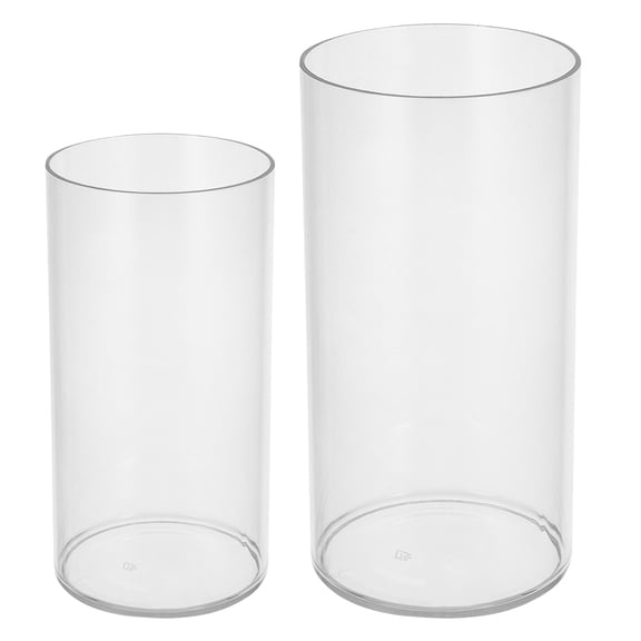 WASHWEPE Dining Table Decoration Plastic Flower Vase Transparent 2Pack 9.6x3.8x3.8in