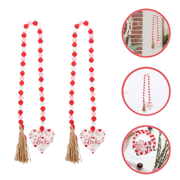 FRCOLOR 2 Pcs Tassel Wooden Beads Rope Hanging String Baby 85.00X1.60X1.60CM
