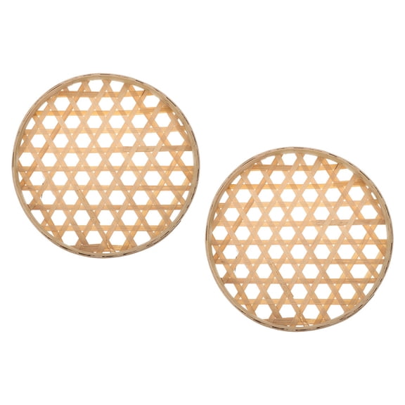 FRCOLOR 2 Pcs Vegetable Hanging Fruit Basket Bamboo Sieve Practical