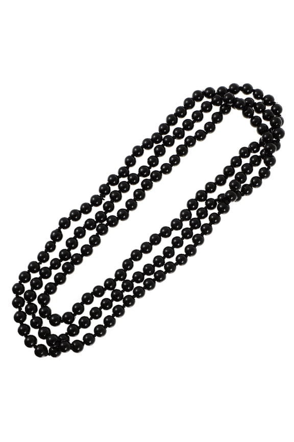 2Pcs Long Sweaters Chain Necklace with Simulated Pearls for Sweater Decoration in Black