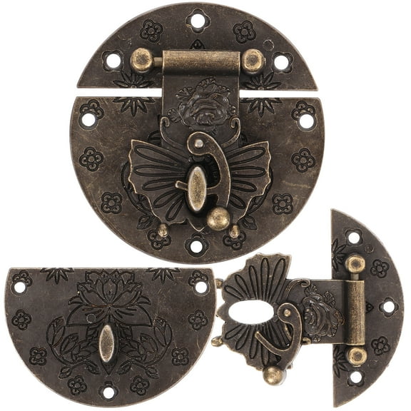 FRCOLOR  2 Pcs Vintage Butterfly Buckle Portable Door Lock Hinge Lockpick