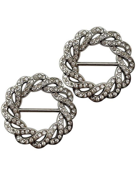 2Pcs Clothing Corner Knotted Buckles Silk Scarf Ring Smooth Durable Accessory