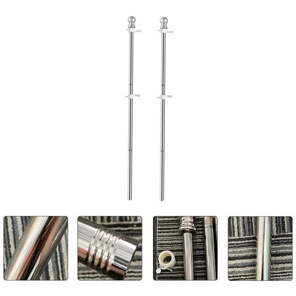 FRCOLOR 2 Pcs Wall Heavy Duty Flag Pole Telescopic Flagpole Rustproof