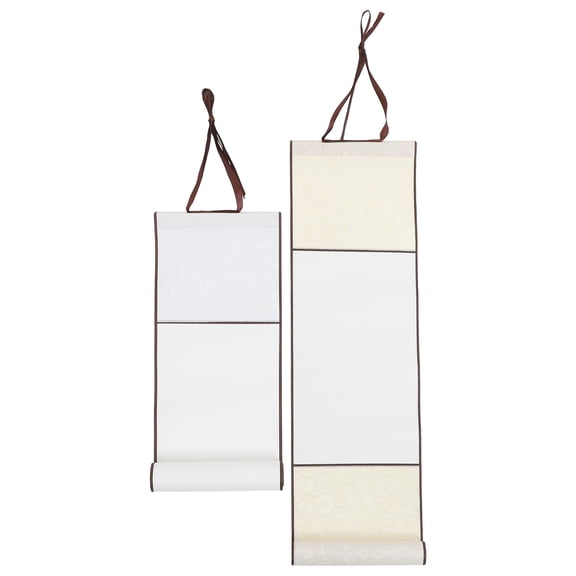 FRCOLOR 2 Pcs Writing Calligraphic Drawing Paper Blank Hanging Scroll 26.00X15.00X1.00CM