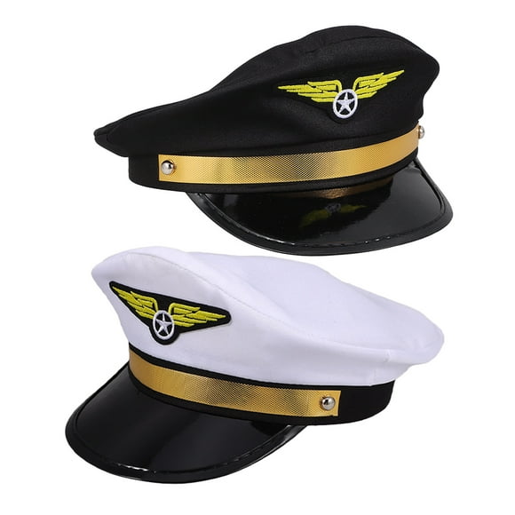 2 Pcs Yacht Captain Hats Yacht Accessories Flight Hat 26.00X23.00X13.00CM