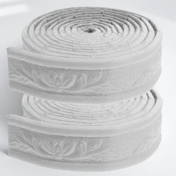 FRCOLOR Wallpaper Molding Wall Decal Border Edge Decoration White Plastic 2 Roll
