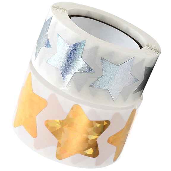 WASHWEPE Present Stickers Labels Gold PVC 2 Rolls 500 Stickers per Roll