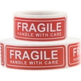 thumbnail image 1 of FRCOLOR  2 Rolls Warning Shipping Stickers Fragile for Packing Sign Stand Poster Red, 1 of 8