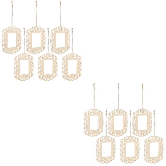 FRCOLOR 2 Sets DIY Photo Frame Wooden Coloring DIY Desktop Photo Frames Wood Crafts