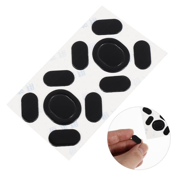 LABSERRON 2Sets Black Silicone Mouse Skates for Computer Mouse Feet Replacement High Softness and Wear Resistance