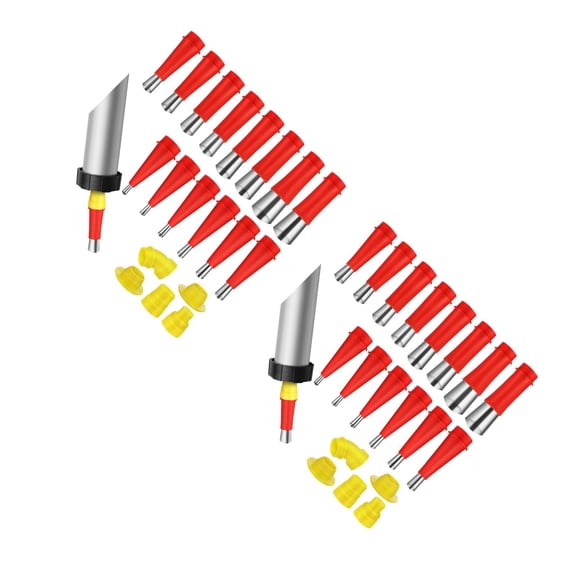 FRCOLOR 2 Sets Grout Tool Applicator Rubber Nozzle Tool Work 6.50X3.00X2.50CM Red