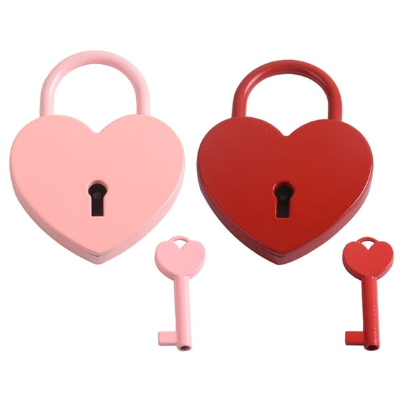 LABSERRON 2Sets Love Lock with Key for Couples Luggage Locker Assorted Color