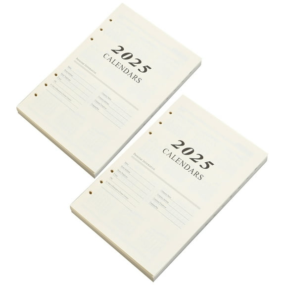 LABSERRON 2Sets A5 Loose Leaf Paper Beige Binder Insert Refills Smooth Writing Notepad Replacement