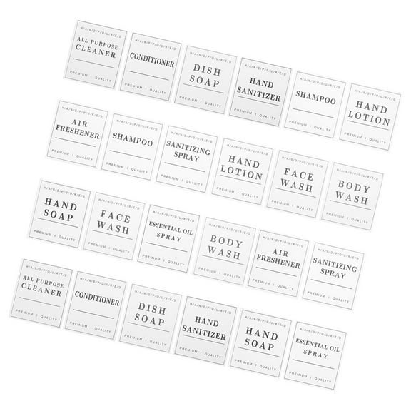 FRCOLOR 2 Sets Of Self-Adhesive Soap Dispenser Labels Stylish Functional Waterproof Stickers Hand Soap Lotion And Shower Bottles For Bathroom Spaces