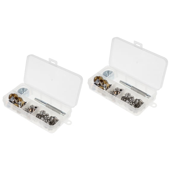 FRCOLOR 2 Sets  Practical Screws Snap Kit with Install Tool Metal Screw Fasten Snaps Kit