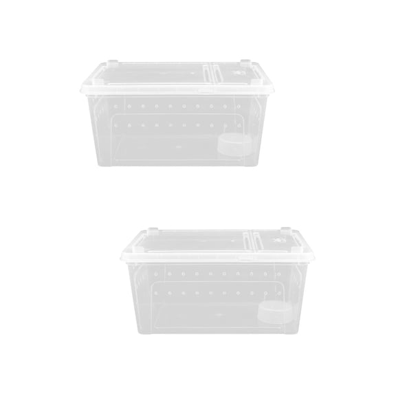 FRCOLOR 2 Sets  Reptile Snake Feeding Box Breeding Hatching Container Lizard Habitat