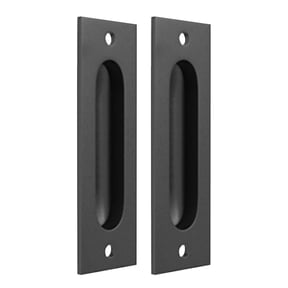 WASHWEPE 2Sets Black Pocket Door Pull Handle Recessed Hidden Cabinet Grip for Home