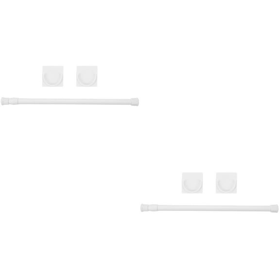 FRCOLOR 2 Sets  Tension Shower Curtain Rod Wardrobe Bars Drying Support Rods Drilling Spring Adjustable Tension Curtain Rod for Doors Windows