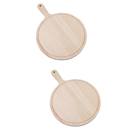TAILTOSS Set of 2 Khaki Wooden Pizza Trays for Serving and Storage, Kitchen Serving Platters
