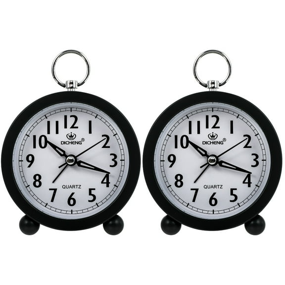FRCOLOR 2 pcs Creative Alarm Clock Bedside Desktop Alarm Clock Round Table Clock