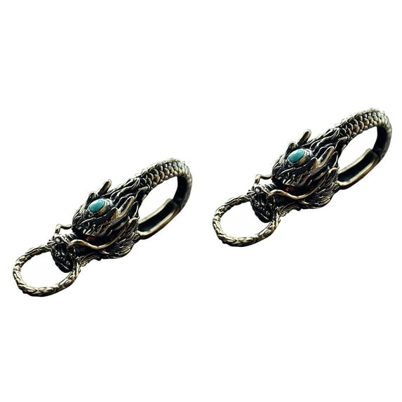 FRCOLOR 2 pcs Dragon Keychain Metal Vintage Key Ring Decor Bag Hanging Pendant