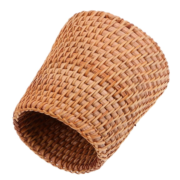 LABSERRON  Hand Woven Pen Container Wooden Basket for Storage 2Pcs