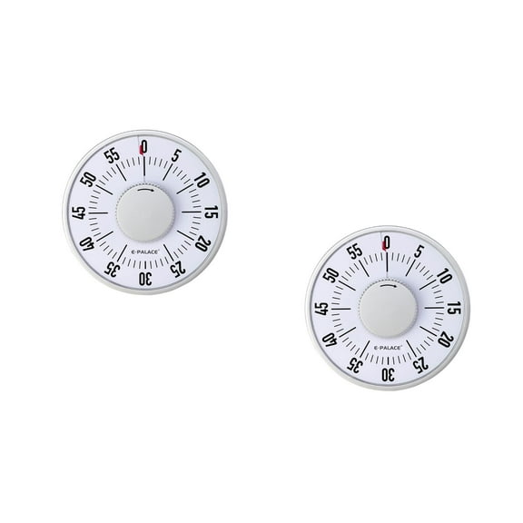 FRCOLOR 2 pcs Large Screen Kitchen Timer Round Time Clock Mechanical Magnet Timer Cooking Time Reminder for Home Restaurant