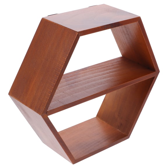 TAILTOSS  Brown Wooden Wall Shelf for Sundries Organizer and Space Saving 2Pcs