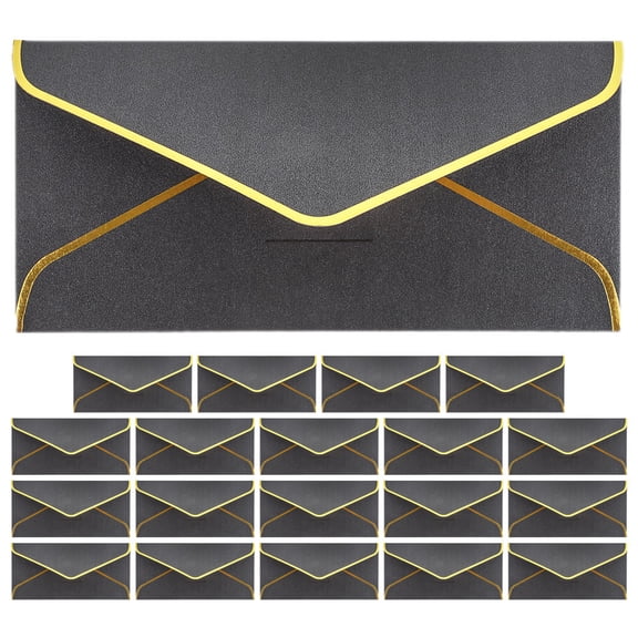 FRCOLOR 20 Pcs Blank Invitation Envelopes Party Accessory White Black