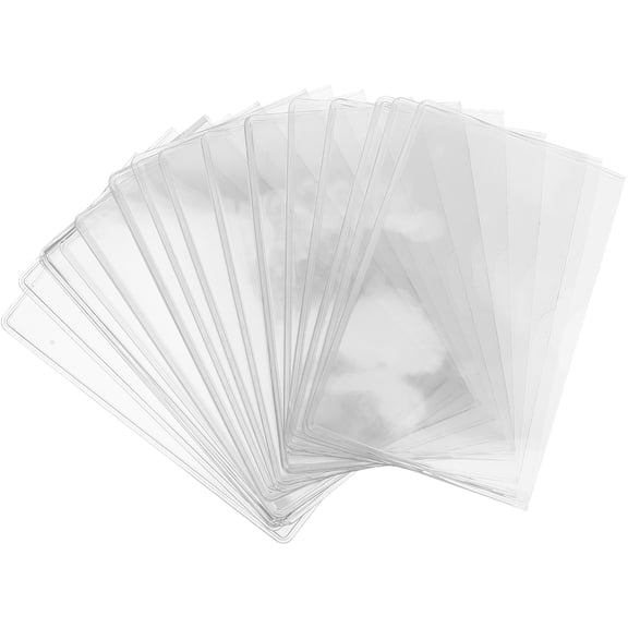 FRCOLOR 20 Pcs Business Card Holder for Clear Badge Vertical Student Transparent
