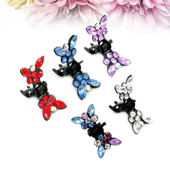 FRCOLOR 20 Pcs Mini Crystal Rhinestone Knot Hair Claw Clip Kids Hair Bangs Pin Hair Accessories for Baby Toddler Girl (assorted color)