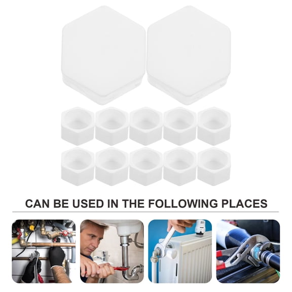 FRCOLOR 20 Pcs White Plastic End Caps for Garden Water Hose Couplings, PPR Fittings