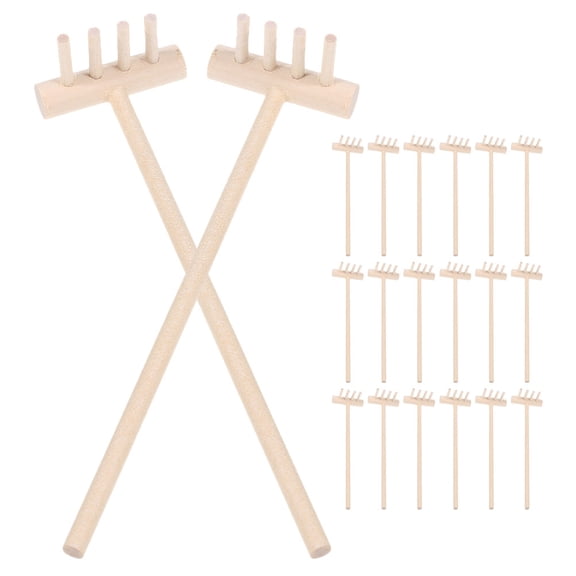 FRCOLOR  20 Pcs Sand Rake Artificial Flower Brooch Sandbox Tools Zen Garden Mini Beige