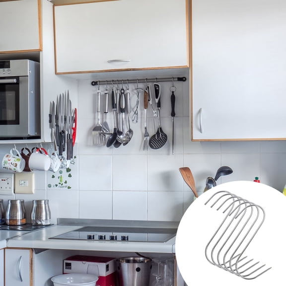 LABSERRON 20Pcs Metal Meat Hooks for Hanging Sausage Bacon and Poultry in Kitchen Storage
