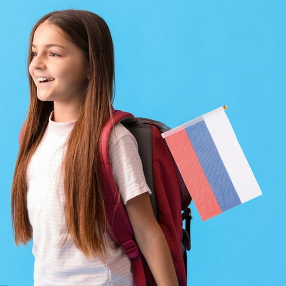 FRCOLOR 20 Pcs Small Russian Hand Flag Polyester Handheld Mini Russian Flag On Stick National Country Flags For Parades Sports Events International Festival